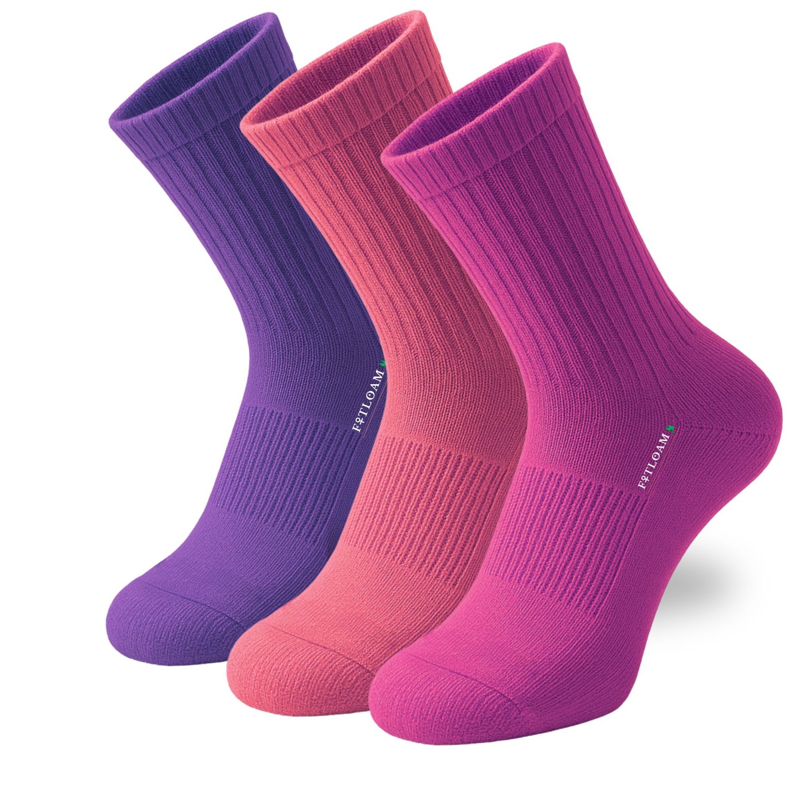 Fitloam Lot de 3 paires de Chaussettes de randonnée thermiques d’hiver en laine mérinos unisexes - Disponible en plusieurs couleurs