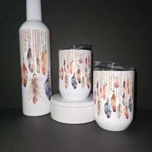 Ensemble Bouteille de vin et 2 verres à vin